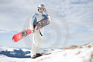 Man with snowboard