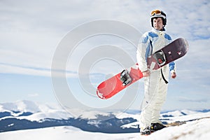 Man with snowboard