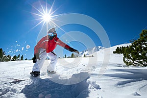 Man snowboarding