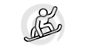 Man snowboarding icon animation