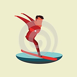 Man snowboarding. Vector illustration decorative design