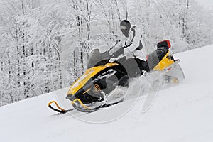 Man on snowmobile