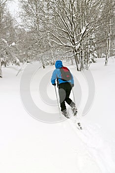 Man with snowshoes photo