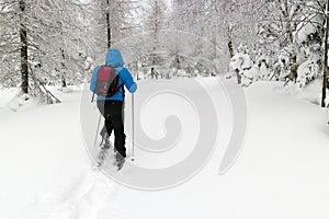 Man with snowshoes photo
