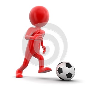Man with Soccer football (clipping path included)