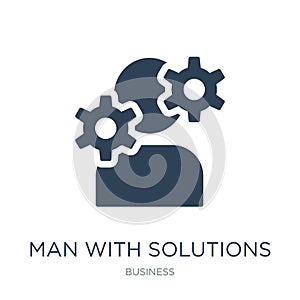 man with solutions icon in trendy design style. man with solutions icon isolated on white background. man with solutions vector