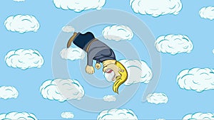 Man somersaults in the clouds