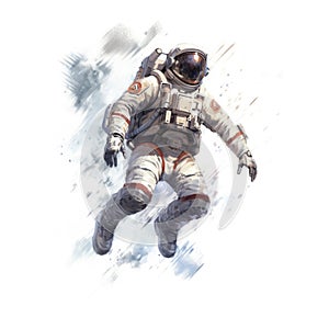 a man in a space suit floating in zero gravity