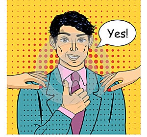 Man speaking Yes concept of success