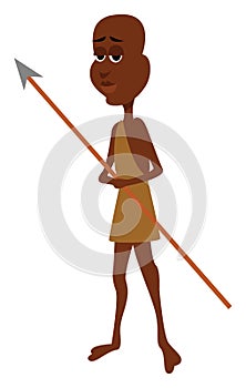 Man with a spear, illustration, vector