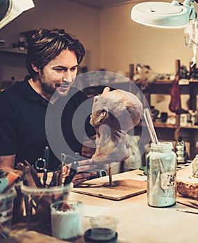 Man in a special fx workshop