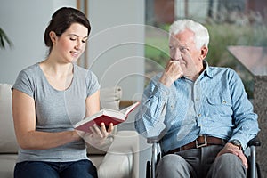 Man spending time with granddaughter