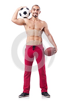 The man in sports concept on white