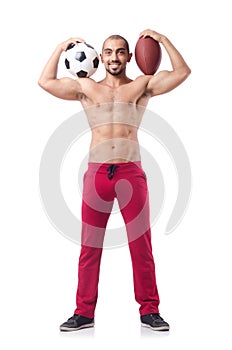 The man in sports concept on white