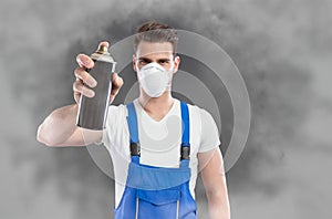 Man spray toxic gas