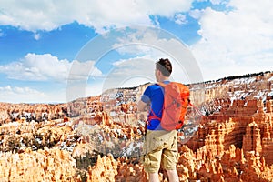 Man standing with Bryce Canyon National Park view