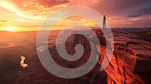 Man standing on the edge of Canyonlands.