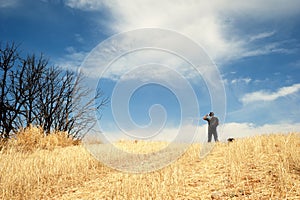 Man standing in a field