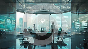 Man Standing in Front of Desk in Office