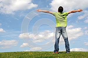 Man Standing on Grass