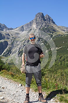 Man standing on a hiking trail in the High Tatras