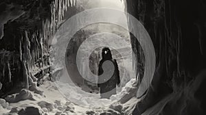 Colossal Penguin Monster In The White Ice Cave photo