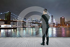 Man standing on pier