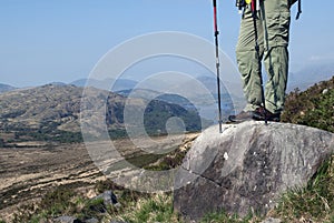 Man standing on the rock at the path in the Troc Mountain