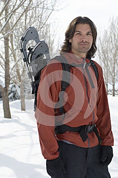 Man Standing With Ski