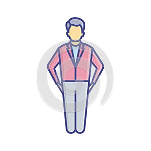Man standing Vector Icon which can easily modify or edit