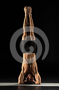 Man standing in yoga position