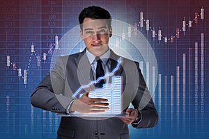 The man in stock trading business concept