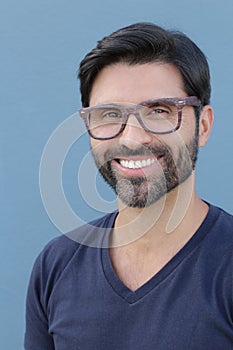 Man with straight white perfect teeth