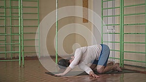 man stretching muscles