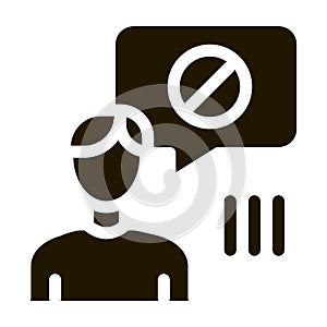 Man Strikethrough Mark Icon Illustration