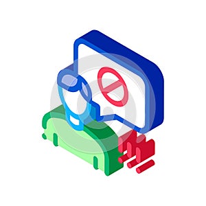 Man Strikethrough Mark isometric icon vector illustration