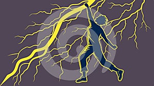 Man Struck by Lightning, vector design Generative AI