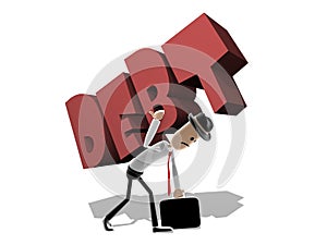 Man struggling with large Debt