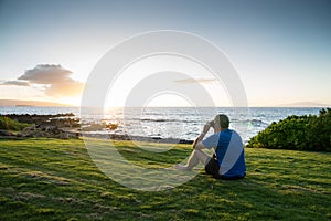 Man Studying the Ocean