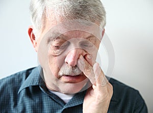 Man with stuffy nose