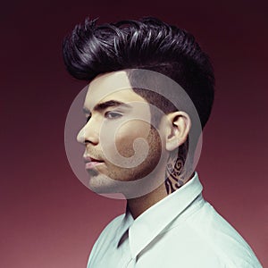 Man with stylish haircut