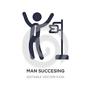 man succesing icon on white background. Simple element illustration from Business concept