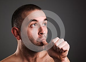 Man sucking his thumb