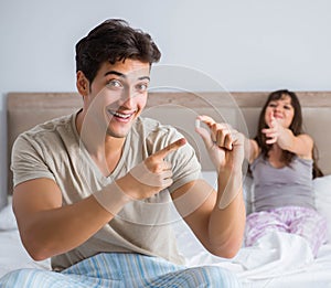 Man suffering from impotency with pill