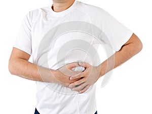 Man suffering from pain in the left side