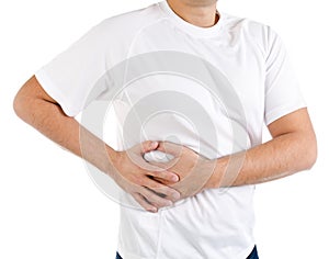 Man suffering from pain in the right side