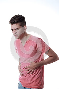 Man suffering with stomach ache