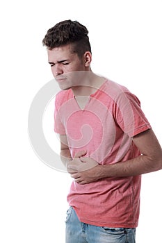 Man suffering with stomach ache