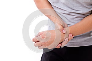 Man suffering from wrist joint pain