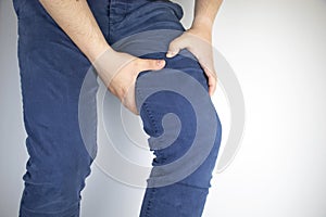 A man suffers from hip pain. The concept of treating a hip joint for trauma, plantation or osteoarthritis